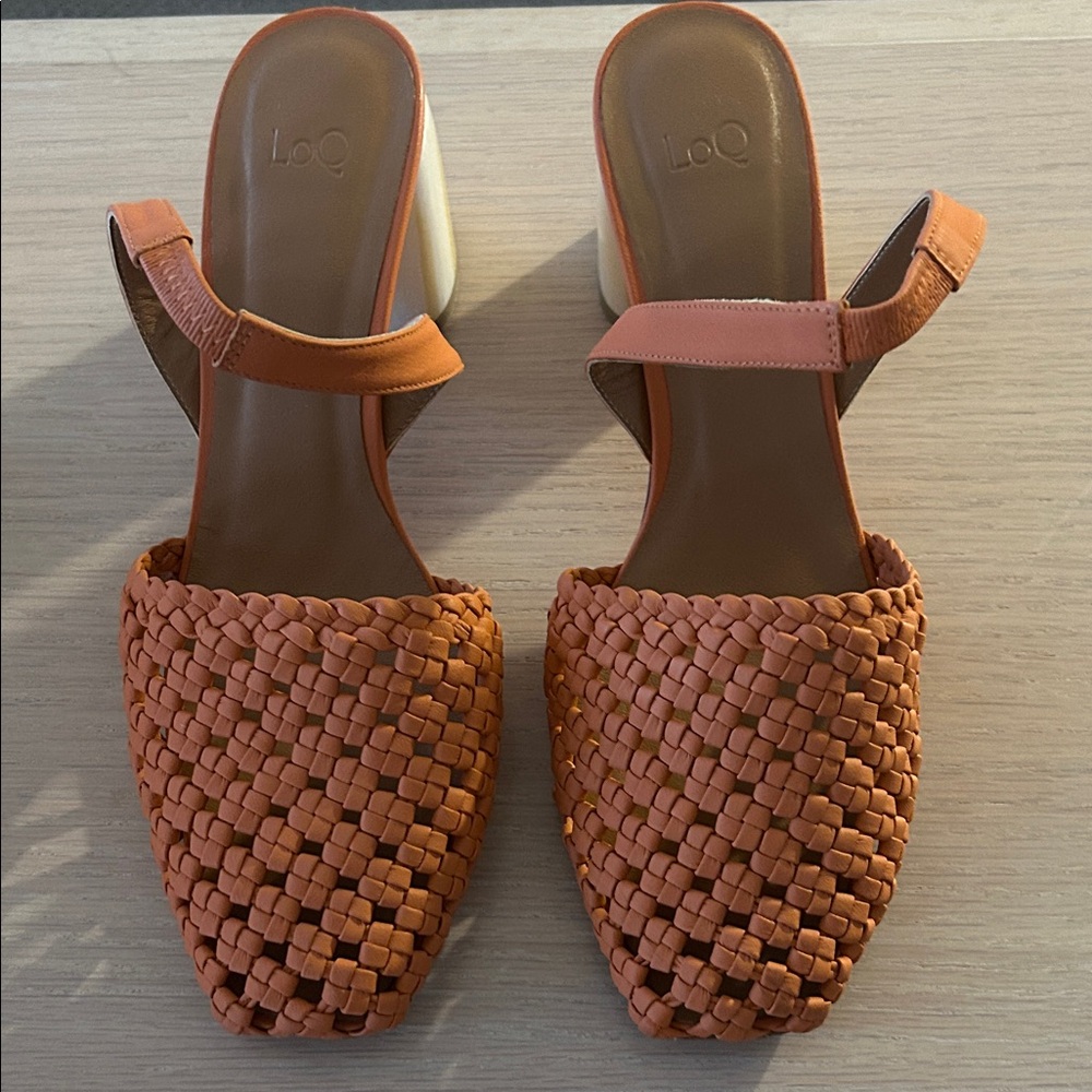 LOQ Terracotta Woven Leather Heel